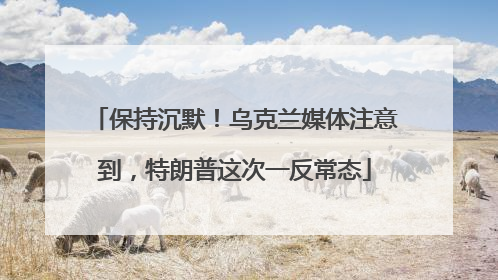 保持沉默！乌克兰媒体注意到，特朗普这次一反常态